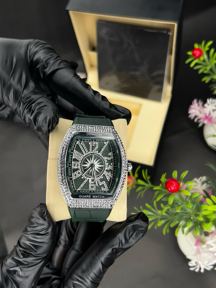 Denvosi Luxury Diamond Studded Strap Men’s Watch Elegant Durable Stylish Premium Choice .