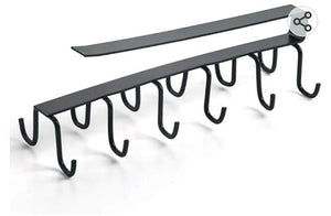 10 hooks Mug Cups Wine Glasses Storage Hooks Kitchen Utensil Ties Belt and Scarf Organizer Hanging Hook Rack Holder Under Cabinet Closet (random color )