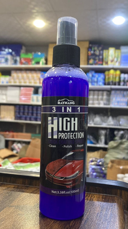 3 in 1 High Protection Quick Car Coating Spray, Ceramic Car Coating Spray Crystal Coating for Car Wax Spray Plastic Parts Refurbish Agent Car Hand Spray (100 ml)