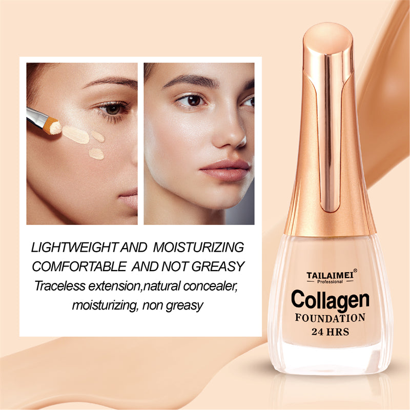 24 Hrs Flawless Finish Collagen Foundation – Long-Lasting Creamy Formula for Smooth, Radiant & Even Skin Tone, 35ml