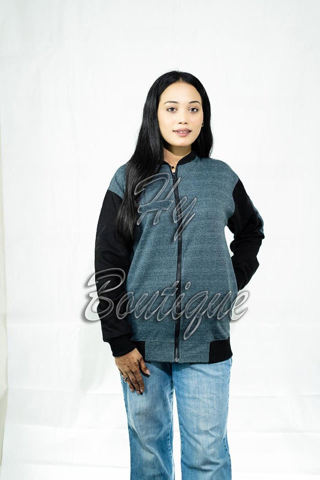 Winter Collection Women’s Plain Grey Charcoal Jacket | Stylish & Warm Outerwear | Elegant Winter Fashion for Ladies