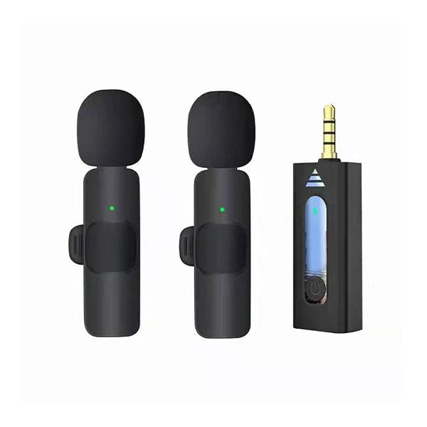 K35 Wireless Microphone – High-Quality 2.4GHz Lapel Mic Set with 3.5mm Receiver for Mobile Phones, Cameras, Speakers & Vlogging - double