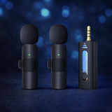 K35 Wireless Microphone – High-Quality 2.4GHz Lapel Mic Set with 3.5mm Receiver for Mobile Phones, Cameras, Speakers & Vlogging - double