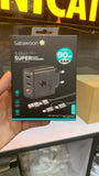 Sabawoon S130 90W GaN Super Fast Charger – 3 Port USB & Type-C Fast Charging Adapter with Cable