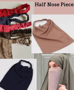 Elastic Half Niqab Bundle – Pack of 6 Premium Chiffon Face Veils for Women | Soft Breathable Daily Wear Niqab | Random Color