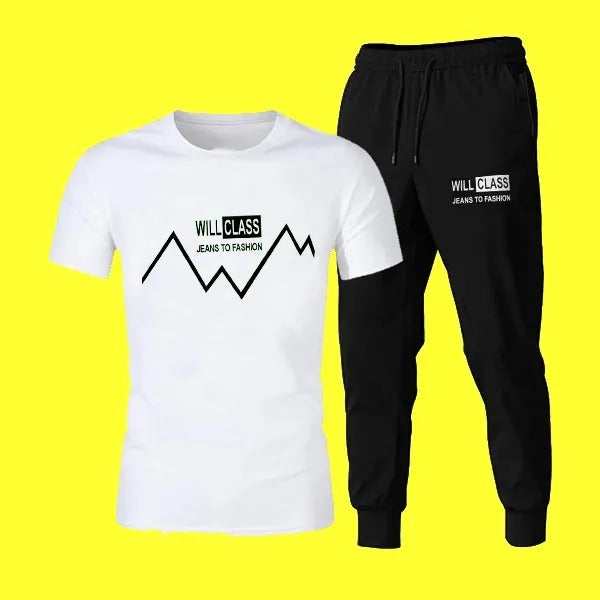 Black Trendy Markhor Printed Track Suit for Men & Boys | Soft & Comfortable Summer Wear | Lightweight Breathable Fabric