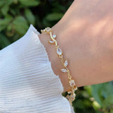 Tulip Bracelet – Premium Quality Stainless Steel Elegant Bracelet for Women l White ~ Without Box | Golden Base