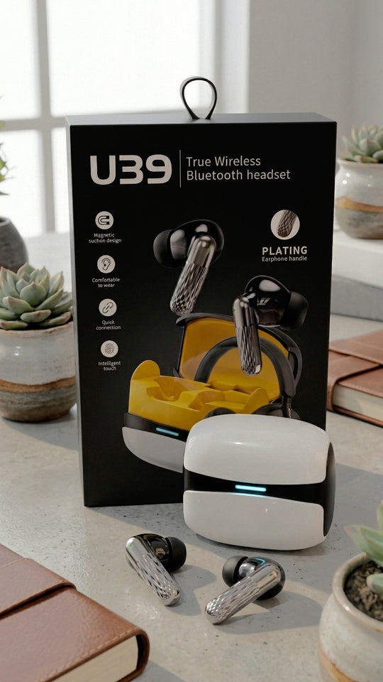 U39 Wireless Bluetooth Earbuds with Charging Case – Hi-Fi Stereo Sound & HD Calling Earphones