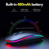 HP Original Wireless RGB Rechargeable Bluetooth Slim Mouse with 480mAh Battery – Black