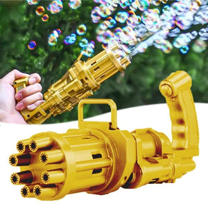 Electric Gatling Bubble Gun – 8 Hole Automatic Bubble Blaster Toy Gun