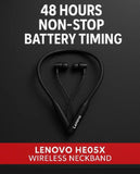 Lenovo HE05X Wireless Bluetooth Neckband Earphones – Magnetic Sports Earbuds with HD Sound & Built-in Mic