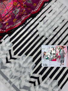 Unstitched Lawn Printed 3Pc With Ready To Wear Embroidered Dupatta And Organza Patches Premium Quality Fabric Elegant Practical Choice Casual Semi Formal