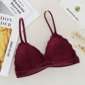 Deep V Lace Bra - Apparel Product Designed For Undergarment Wear And Daily Comfort Routine - Free Size (Random Color)