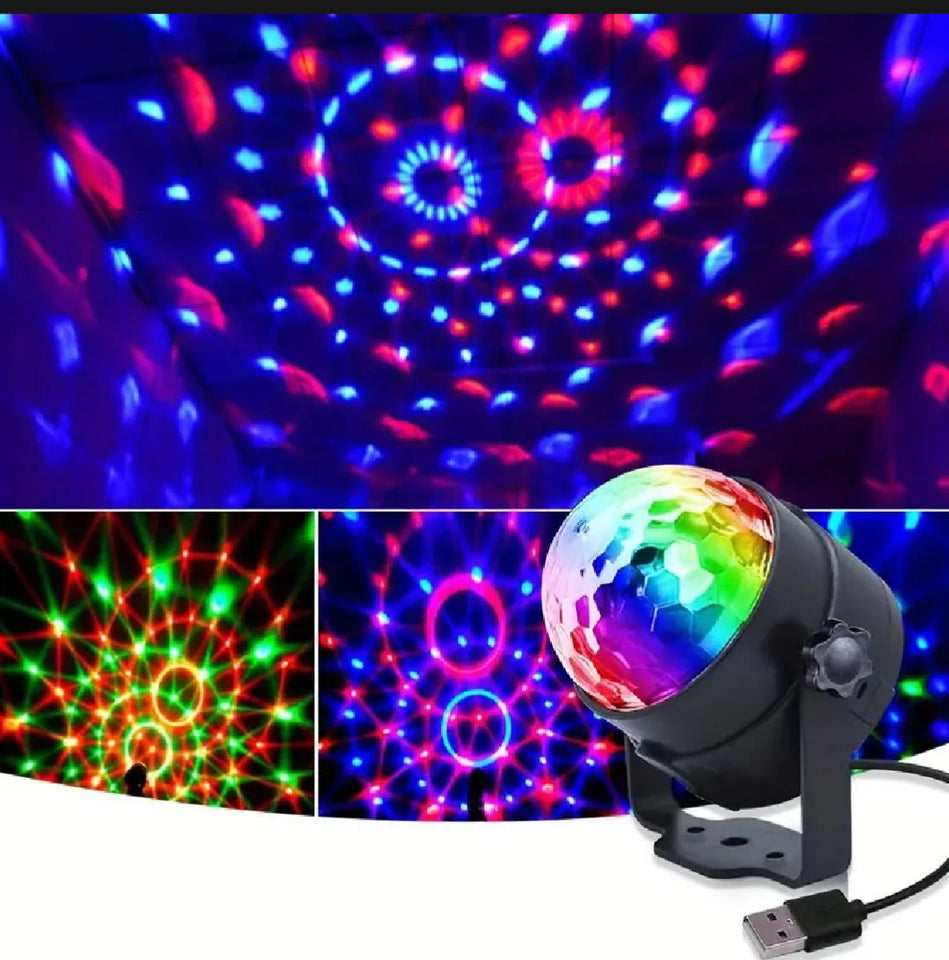 Magic Disco Party Light Sound Activated Rotating LED Disco Ball With Multi-Color Lighting And USB Connectivity.
