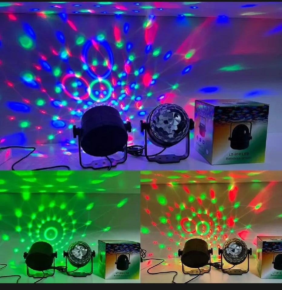 Magic Disco Party Light Sound Activated Rotating LED Disco Ball With Multi-Color Lighting And USB Connectivity.