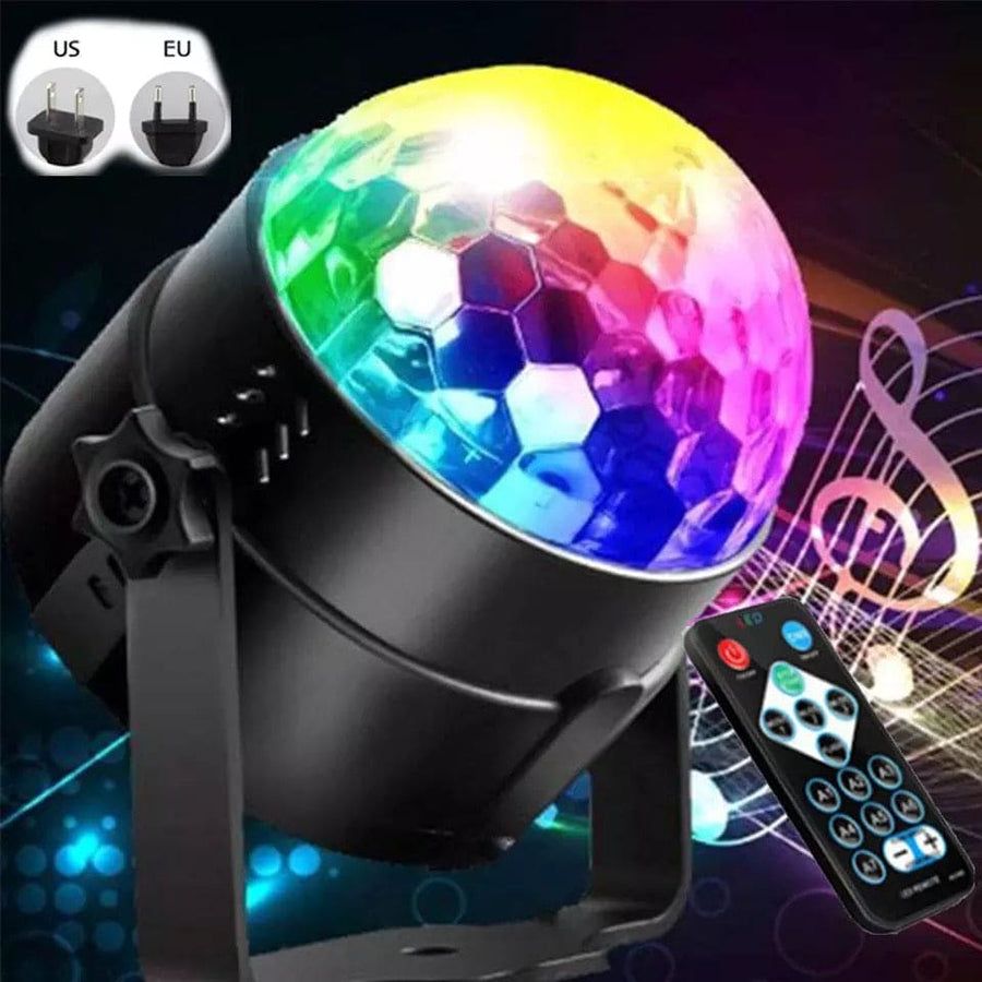 Magic Disco Party Light Sound Activated Rotating LED Disco Ball With Multi-Color Lighting And USB Connectivity.