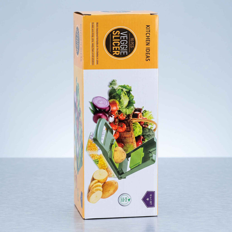 Kitchen Ideas 16-in-1 Multifunctional Vegetable Slicer & Chopper Set.