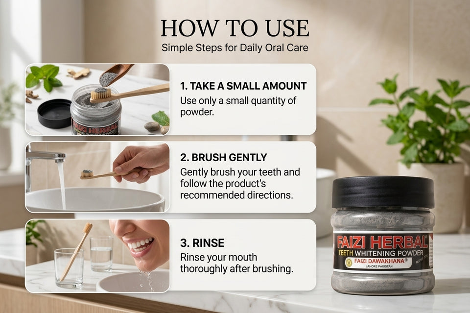 Faizi Herbal Teeth Whitening Powder – Herbal Oral Care Powder