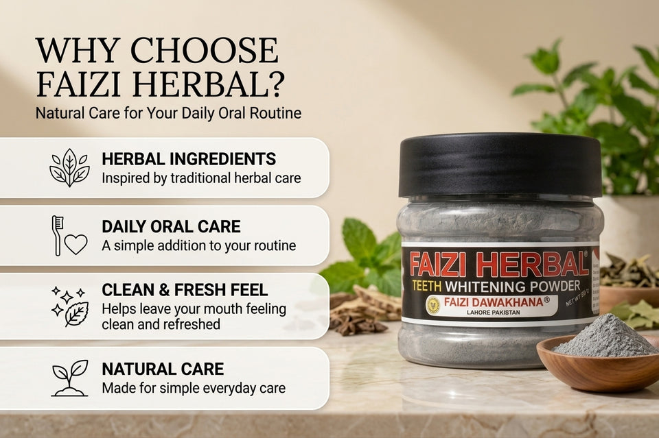 Faizi Herbal Teeth Whitening Powder – Herbal Oral Care Powder