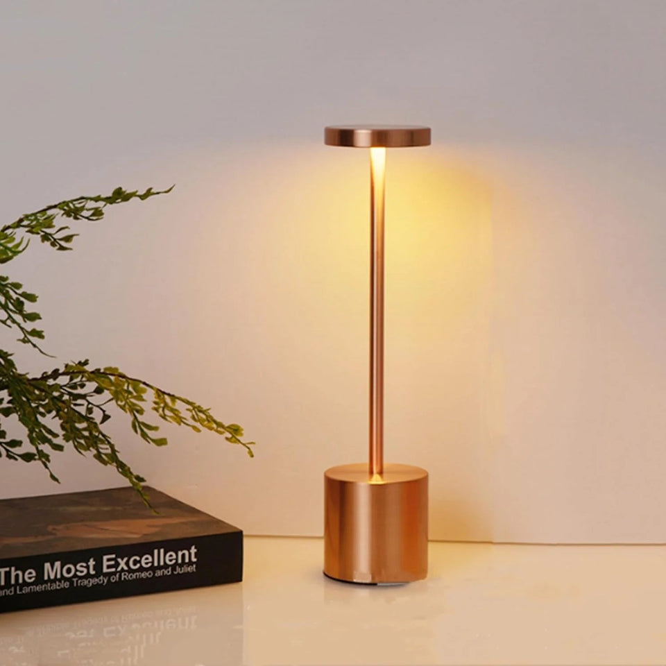 USB Rechargeable LED Night Light Desk Lamp 3 Color Touch Sensor Metal Table Lamp