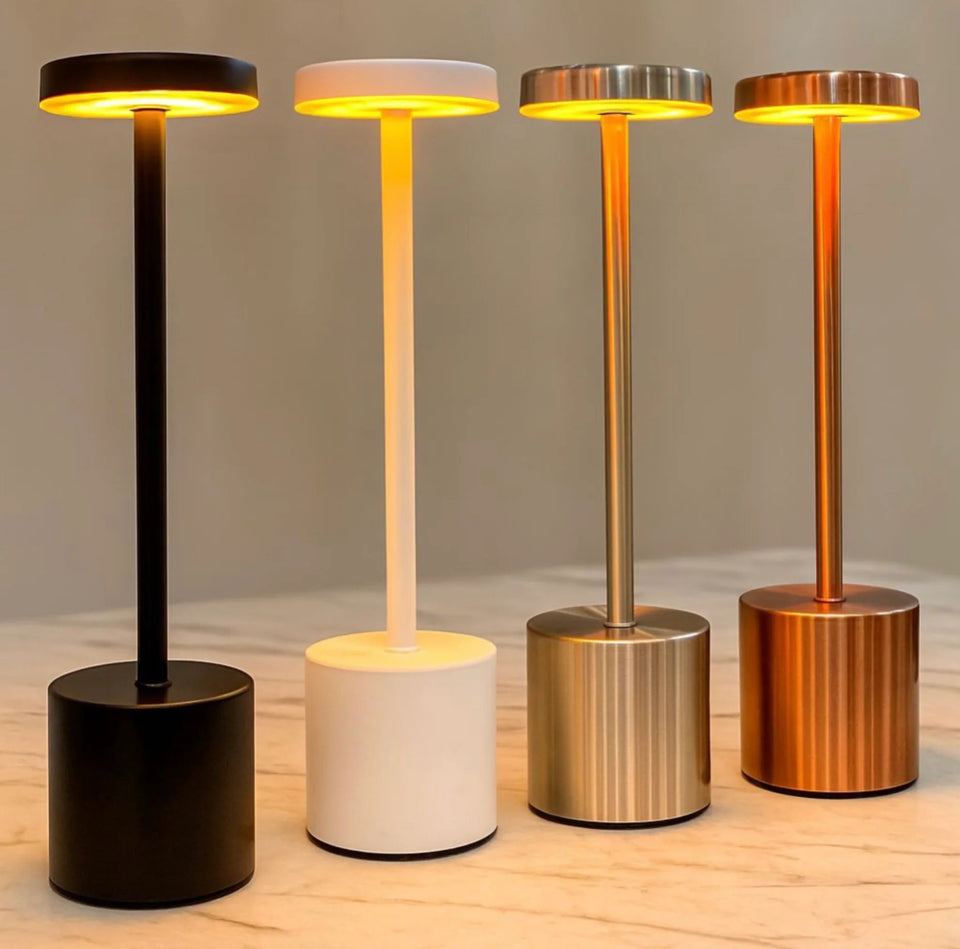 USB Rechargeable LED Night Light Desk Lamp 3 Color Touch Sensor Metal Table Lamp