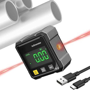Digital Inclinometer Double Sided Laser Beam And Magnetic Base - Measurement Tool Designed For Angle Detection And Daily Measurement Routine