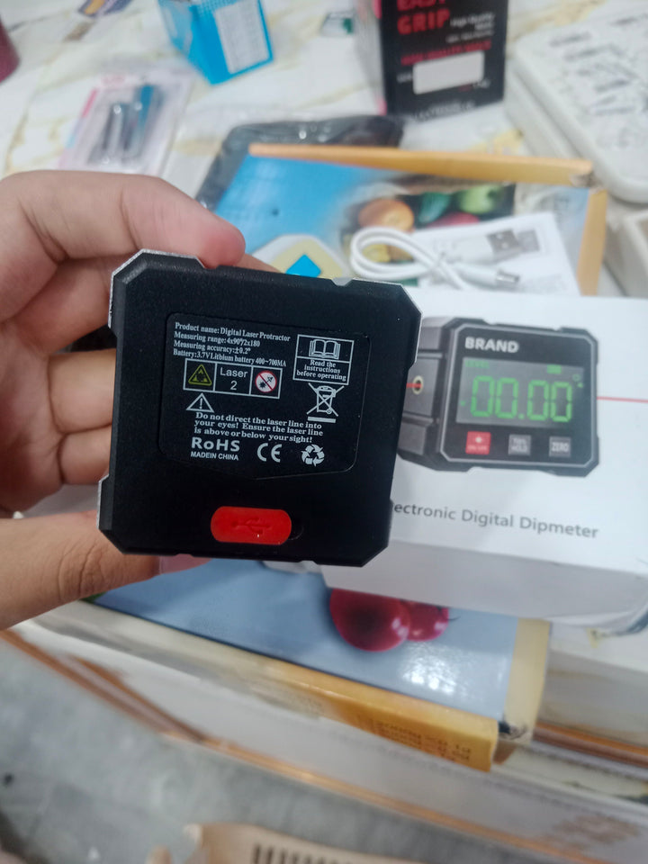 Digital Inclinometer Double Sided Laser Beam And Magnetic Base - Measurement Tool Designed For Angle Detection And Daily Measurement Routine