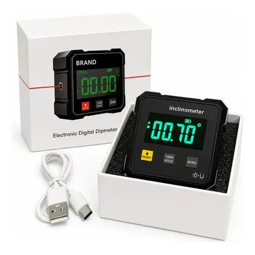 Digital Inclinometer Double Sided Laser Beam And Magnetic Base - Measurement Tool Designed For Angle Detection And Daily Measurement Routine