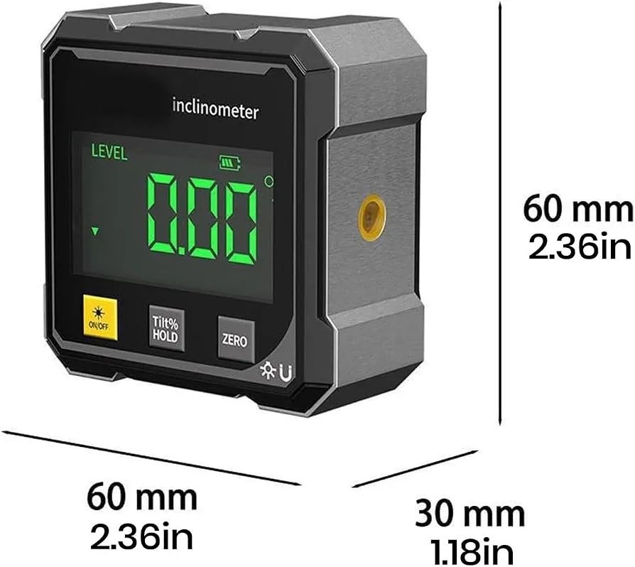 Digital Inclinometer Double Sided Laser Beam And Magnetic Base - Measurement Tool Designed For Angle Detection And Daily Measurement Routine