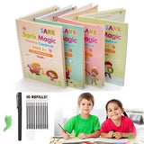 Sank Magic Practice Copybook Set - 4 Books with Pen & 10 Refills.