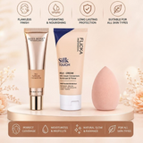 3 In 1 Makeup Trio Foundation Primer And Beauty Blender - Beauty Accessory Designed For Makeup Application And Daily Skincare Routine