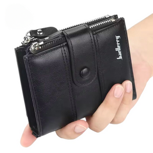 Genuine Baellerry Buffalo Leather Wallet – Classic Trifold Edition - Black