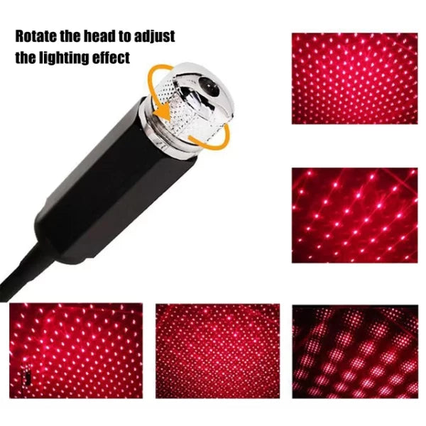 Mini LED Car Roof Star Night Light Projector – Magical Galaxy Ambient Lighting for Car Interior, USB Powered Decorative Starry Sky Lamp