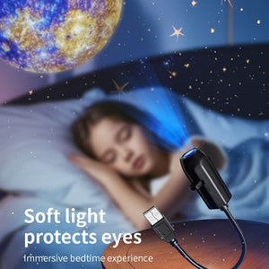 USB Ceiling Moon Earth Projection Atmosphere Light Starry Sky Lamp Night Light With 6 Lenses