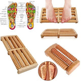 Traditional Wooden Roller Foot Massager Durable Natural Wood Design .