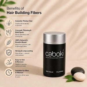 Caboki Hair Building Fibers, Adds Volume & Thickness, Cosmetic Product Designed For Hair.