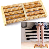 Traditional Wooden Roller Foot Massager Durable Natural Wood Design .