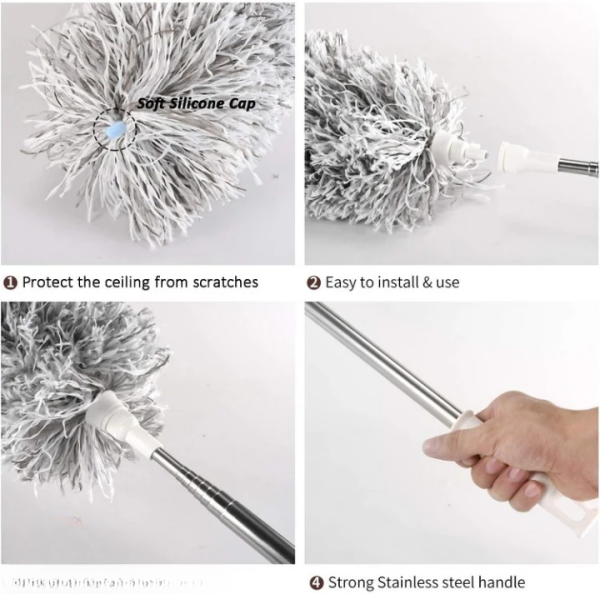 Extendable Telescope Microfiber Duster Long Handle For Cleaning Dust, Dirt And Stains Fan duster.